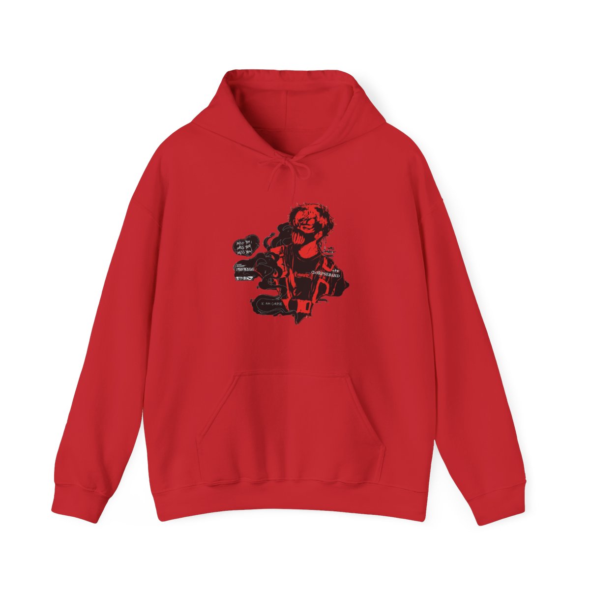 Corpse Husband Miss You I Am Corpse Pullover Black Hoodie Size L Authentic - alternate angle 2, merchandise