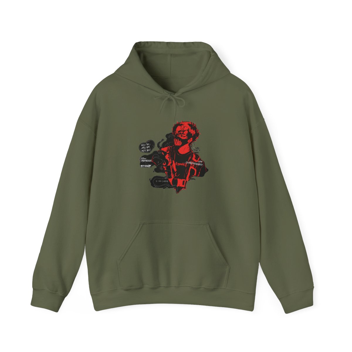 Corpse Husband Miss You I Am Corpse Pullover Black Hoodie Size L Authentic - alternate angle 5, merchandise