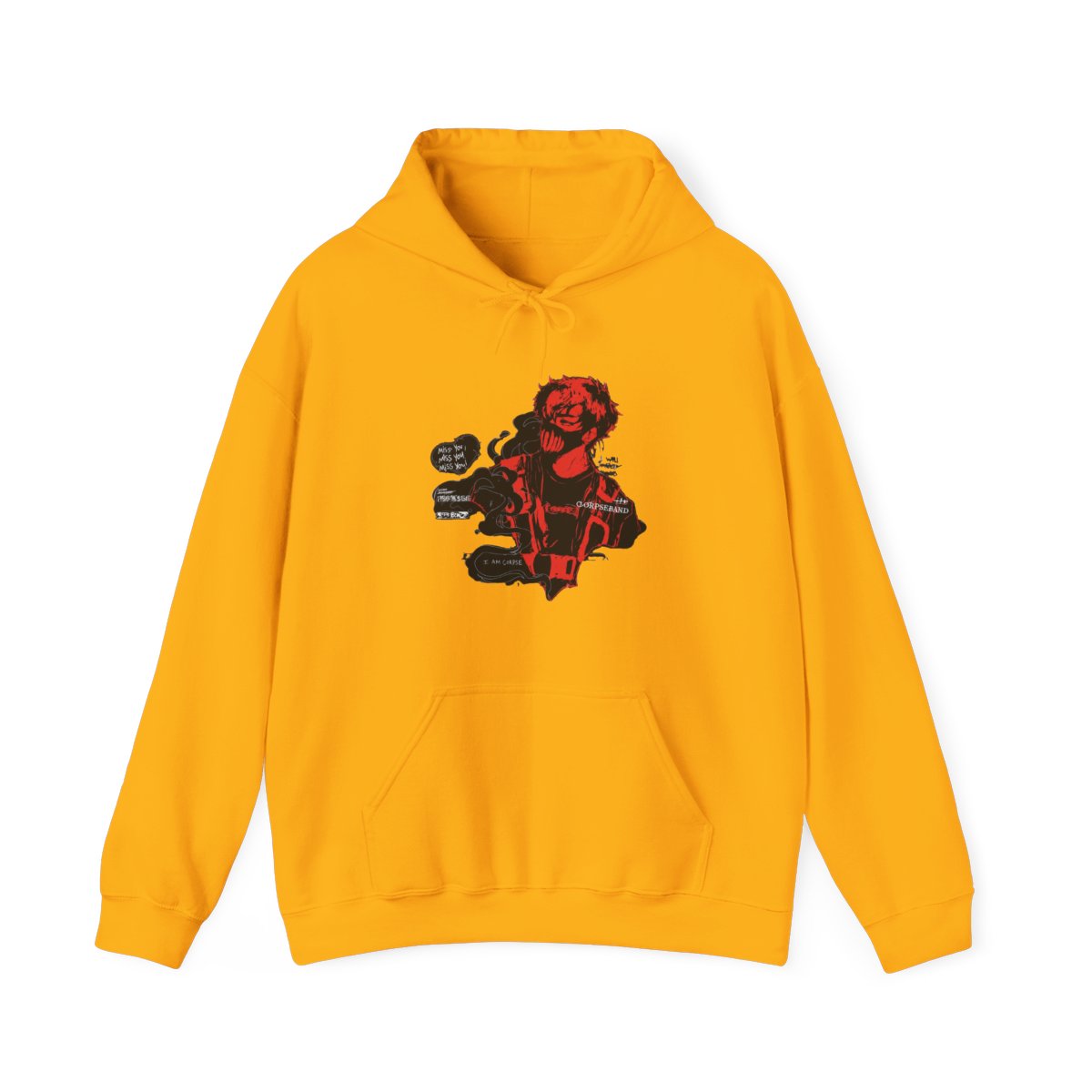 Corpse Husband Miss You I Am Corpse Pullover Black Hoodie Size L Authentic - alternate angle 3, merchandise