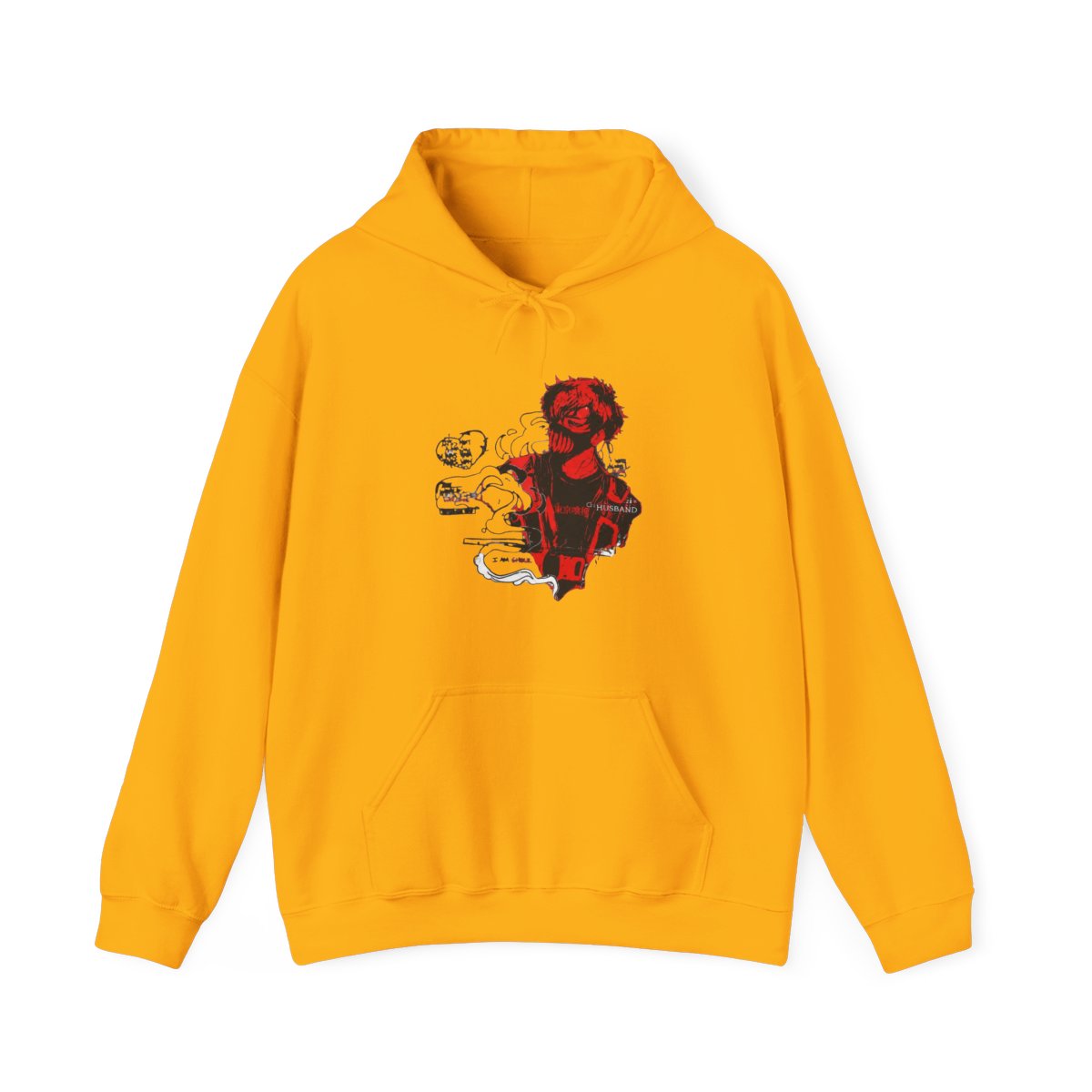 Authentic Corpse Husband Miss You I Am Corpse Pullover Acid Wash Black Hoodie L - alternate angle 2, merchandise