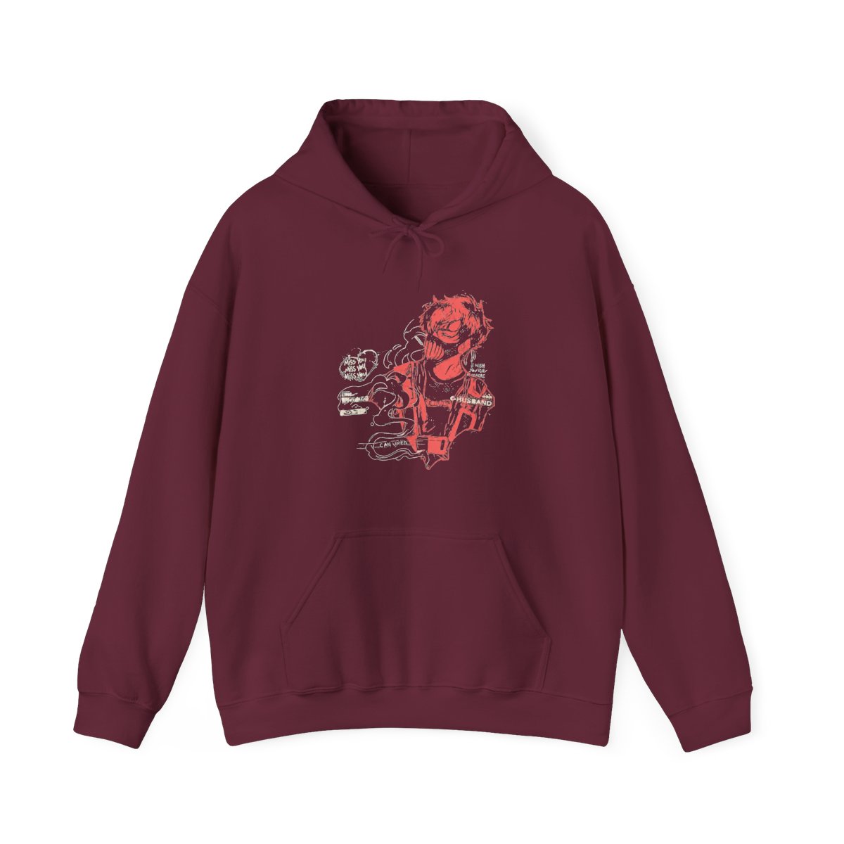 Corpse Husband Miss You Anime Hoodie Medium Black Acid Wash Pullover I Am Corpse - alternate angle 3, merchandise